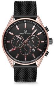 Sergio Tacchini ST.8.131.03 Takvimli Siyah Çelik Kordon Analog Erkek Kol Saati