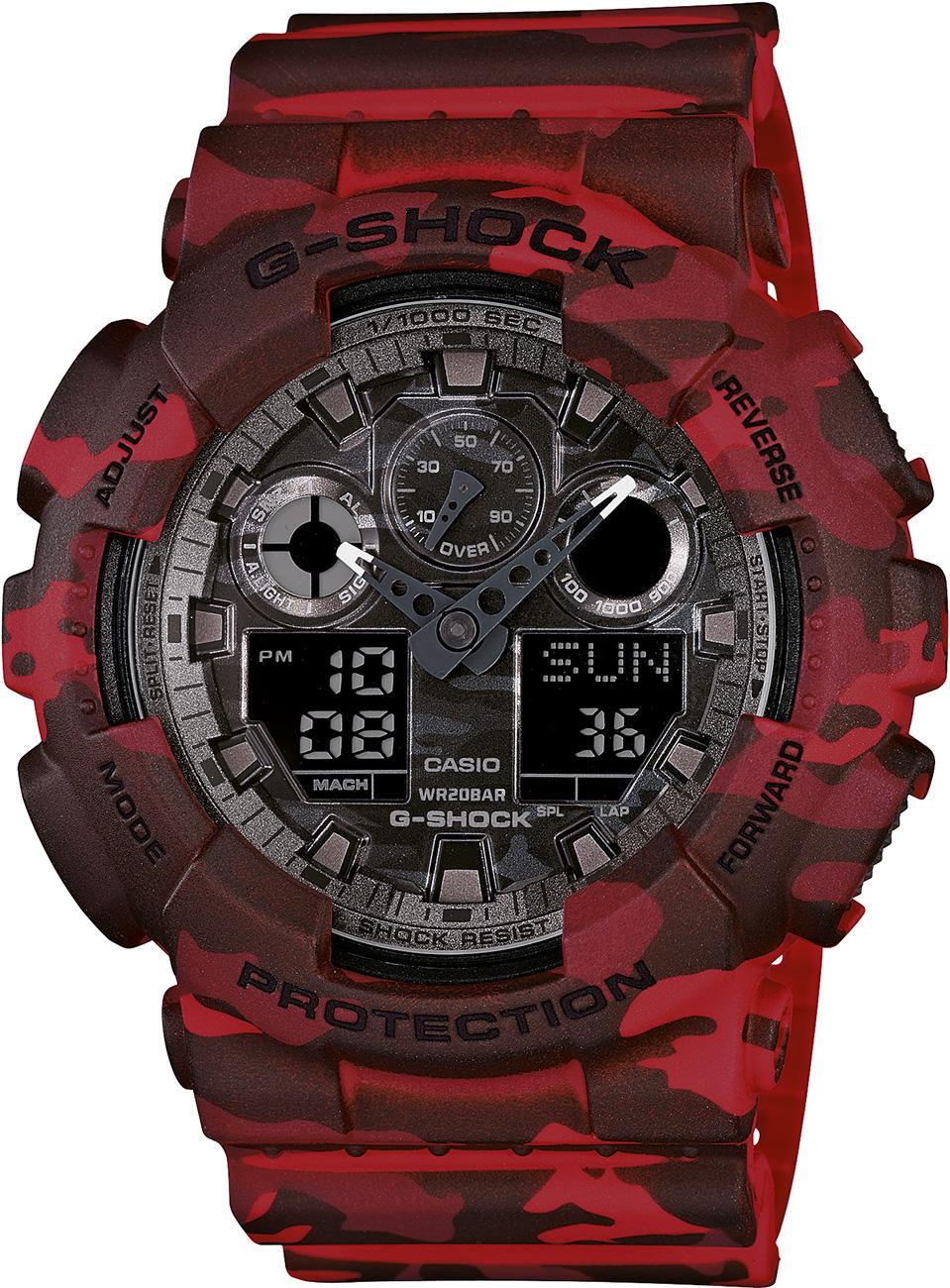 Casio GA-100CM-4ADR Takvimli 51.2 mm Kırmızı Silikon Kordon Analog Erkek Kol Saati