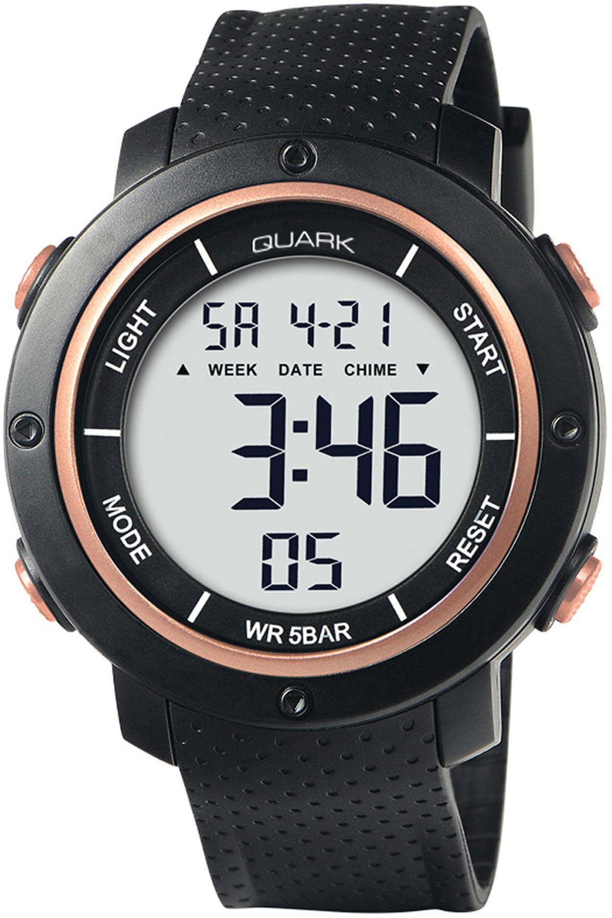 Quark QU-353G-5 Takvimli 41 mm Siyah Silikon Kordon Analog Kol Saati
