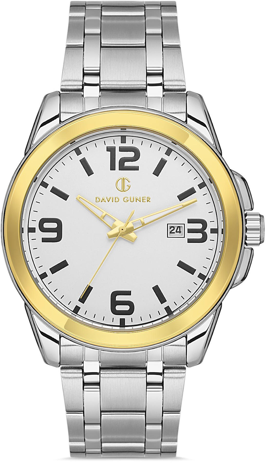 David Guner DG-8469GA-D1 Takvimli 42 mm Çelik Kordon Analog Kol Saati