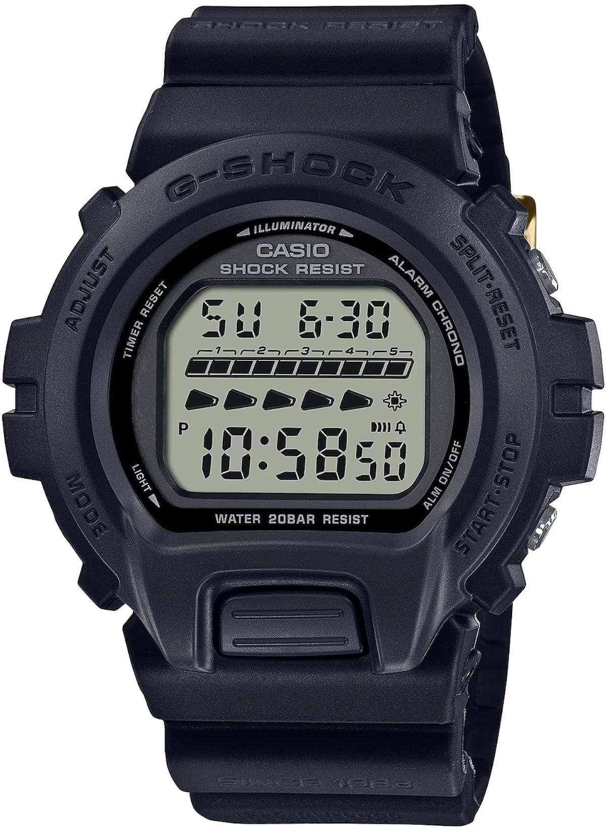 Casio DW-6640RE-1D Takvimli Siyah Silikon Kordon Dijital Kol Saati
