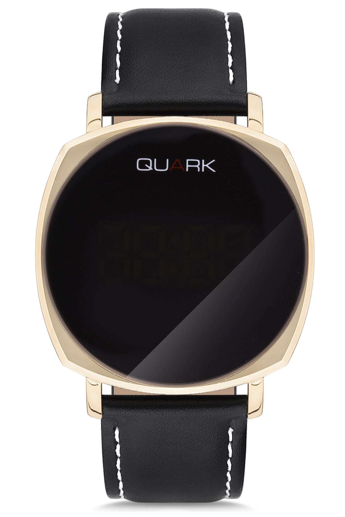 Quark QLD-100GL-1A 34 mm Siyah Çelik Kordon Analog Kol Saati
