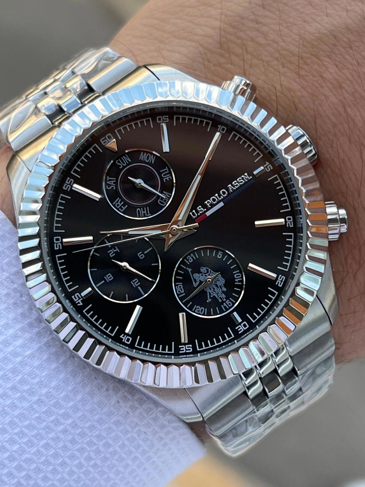 U.S. Polo Assn USPA1054-B04 Takvimli 45 mm Çelik Kordon Analog Erkek Kol Saati
