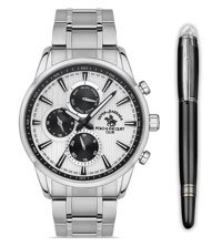 Santa Barbara Polo & Racquet Club SB.1.10446.3 Takvimli 44 mm Çelik Kordon Analog Erkek Kol Saati