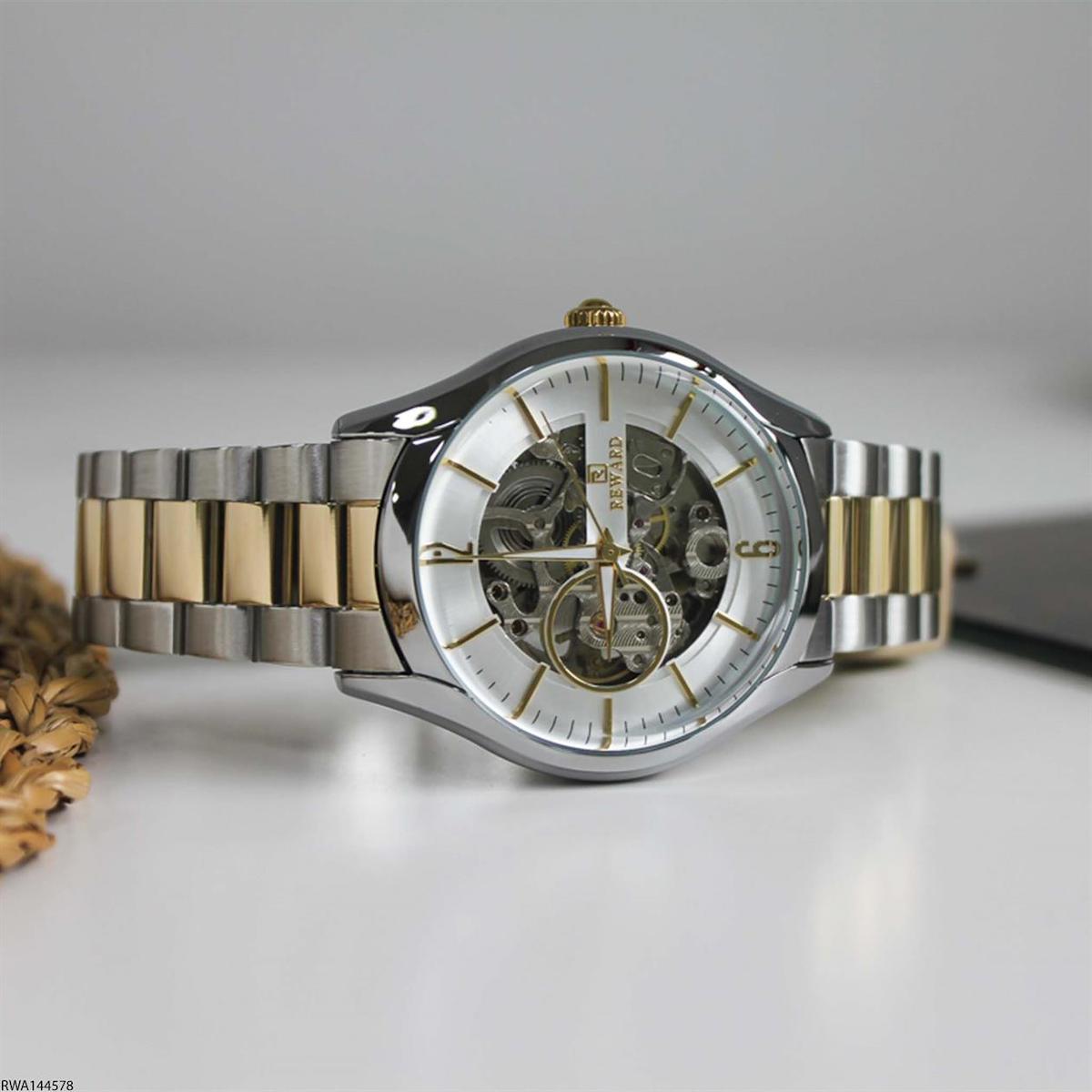 Reward RWA144578 45 mm Gri-Sarı Çelik Kordon Analog Erkek Kol Saati
