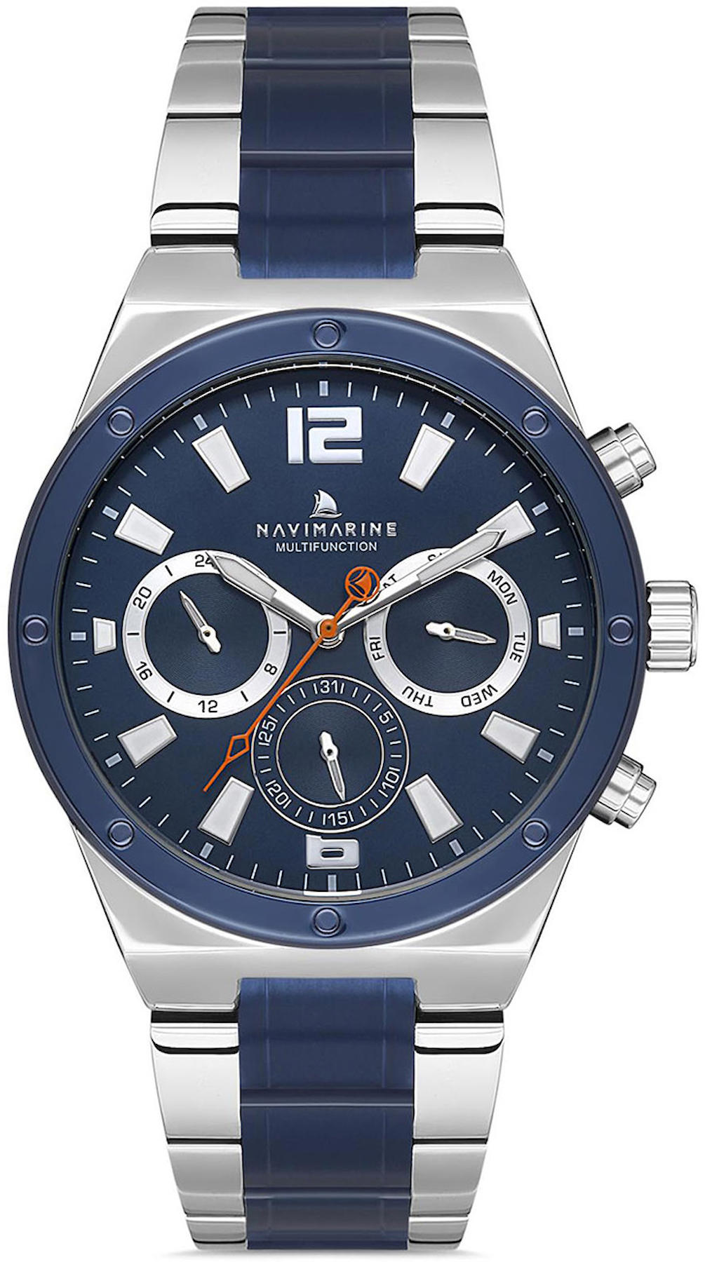 Navimarine NM135-06 Takvimli 44 mm Çelik Kordon Analog Kol Saati