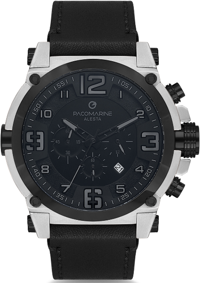 Pacomarine PM.51073.10 Takvimli 45 mm Siyah Deri Kordon Analog Kol Saati