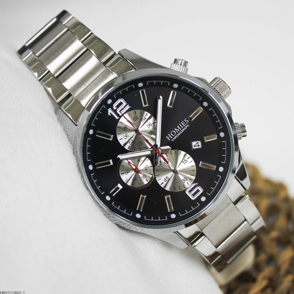 Homies HM21119S01-1 Pusulalı Takvimli Çelik Kordon Analog Erkek Kol Saati