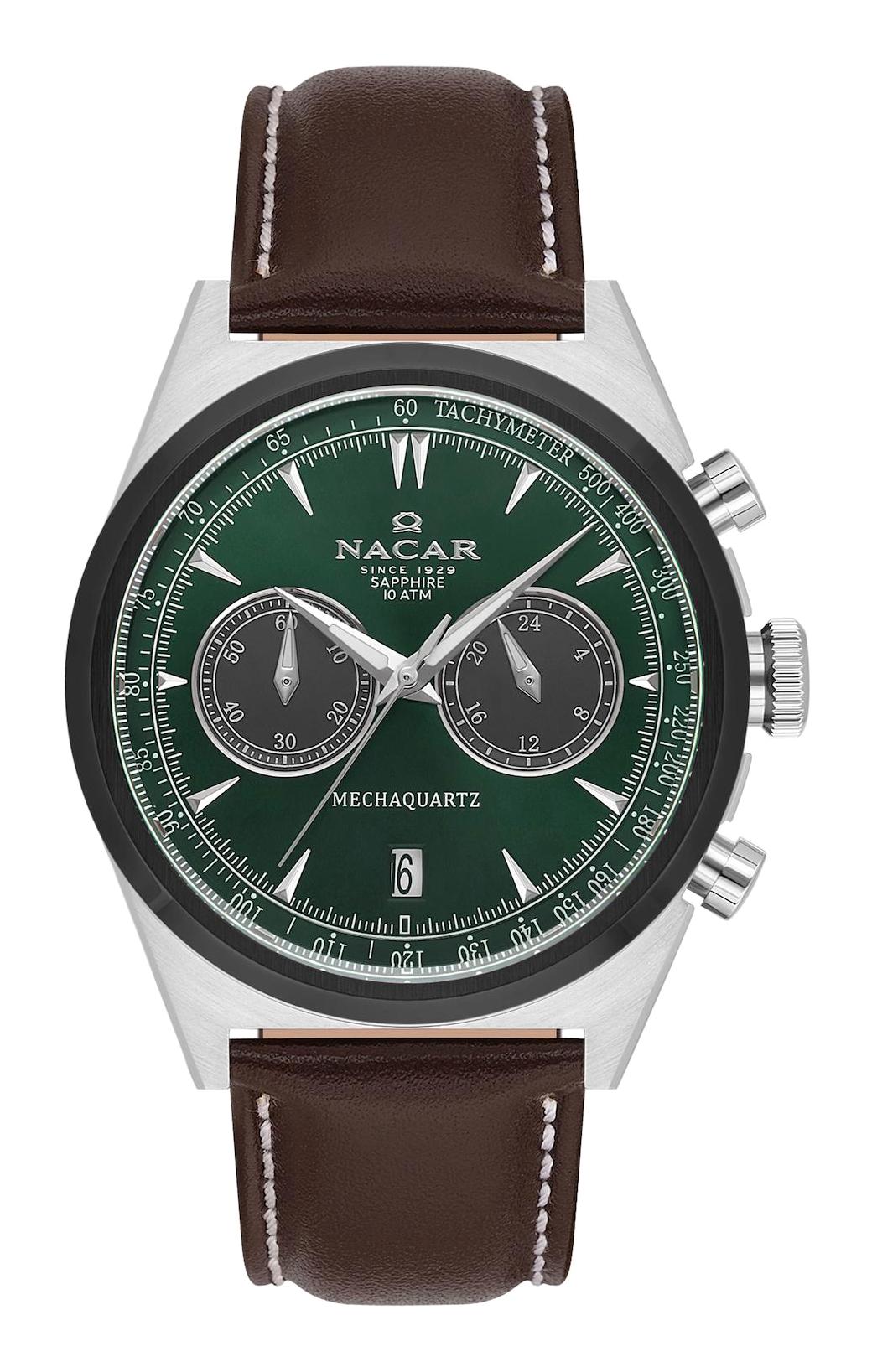 Nacar 38299021ANL2 Takvimli 44 mm Kahverengi Çelik Kordon Analog Kol Saati