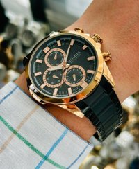 Homies HM22243S01-5 Pusulalı Takvimli 43 mm Siyah Çelik Kordon Analog Erkek Kol Saati