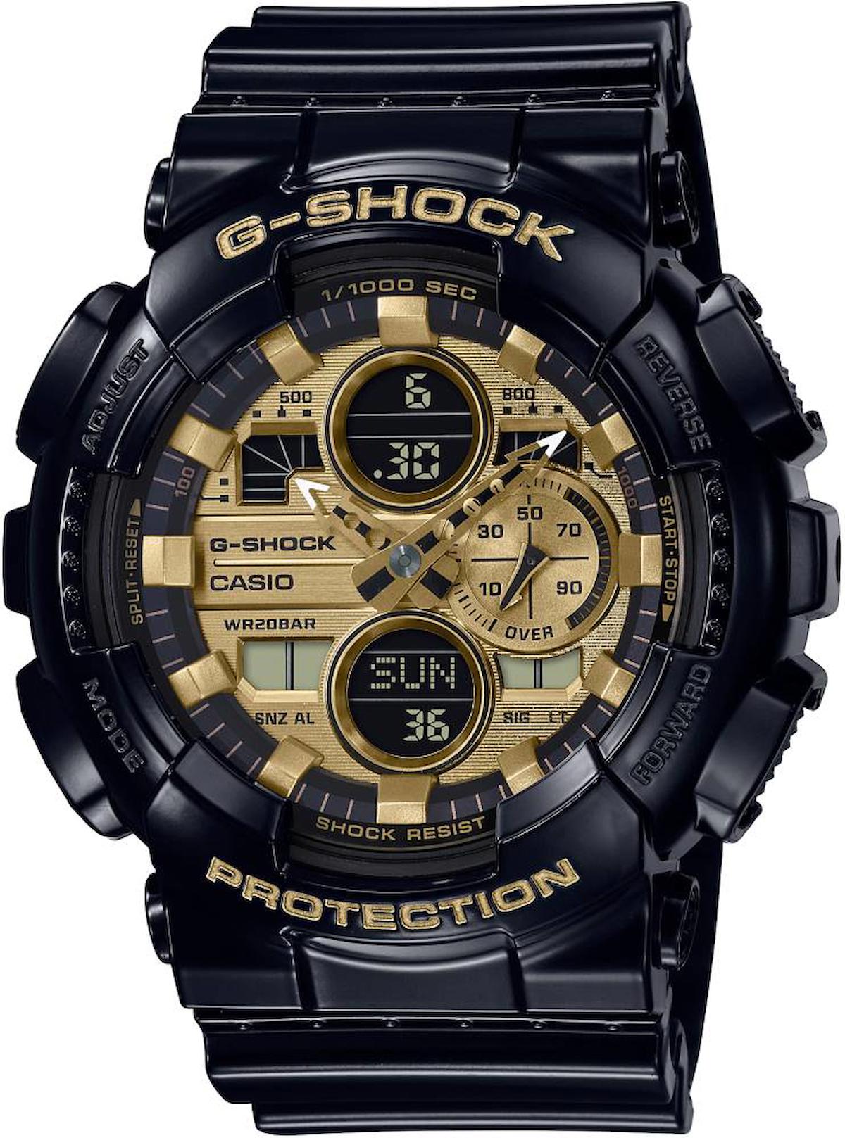 Casio GA-140GB-1A1DR Takvimli 51.2 mm Gri Silikon Kordon Analog Erkek Kol Saati