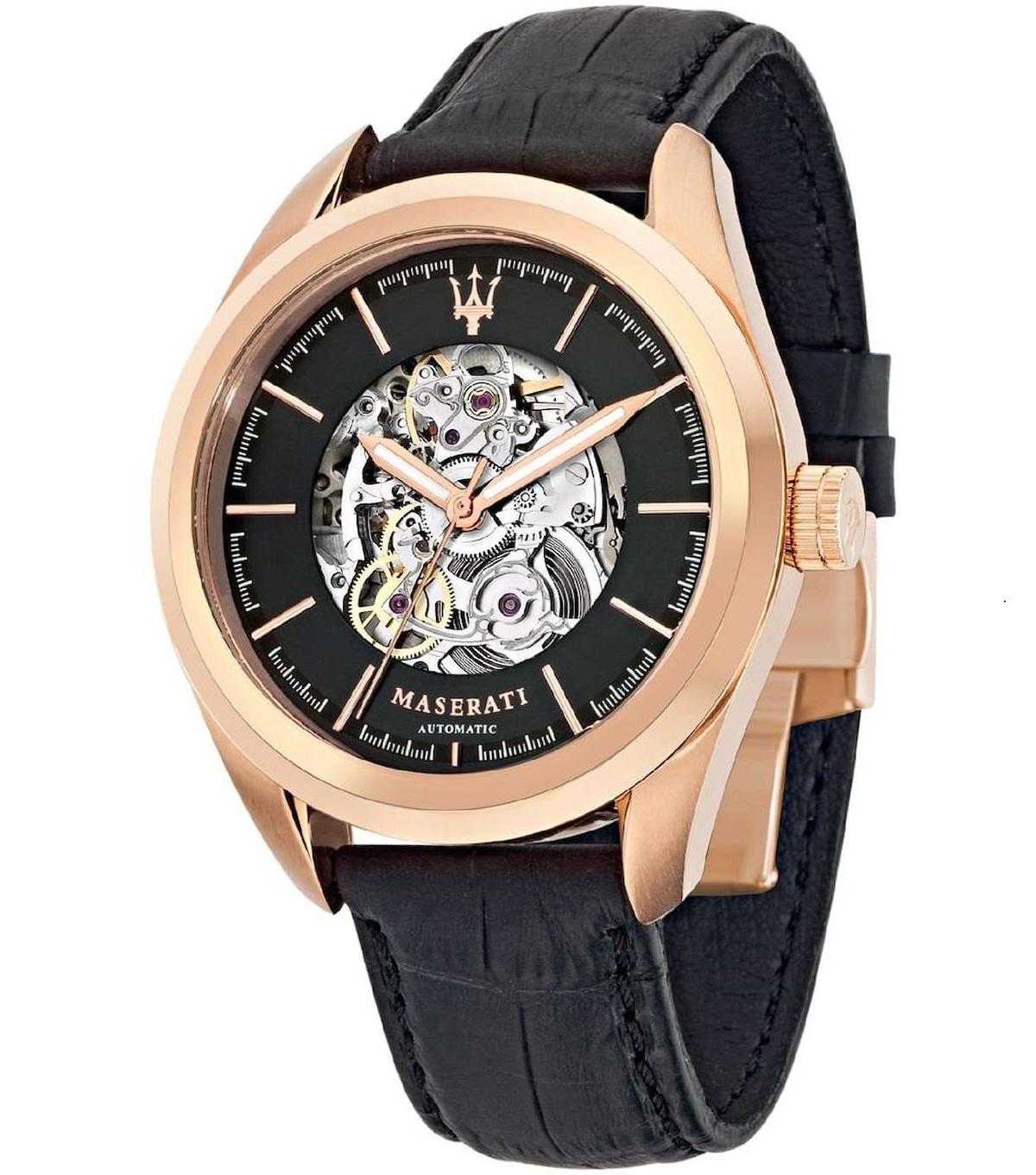 Maserati R8821112001 45 mm Siyah Deri Kordon Analog Erkek Kol Saati