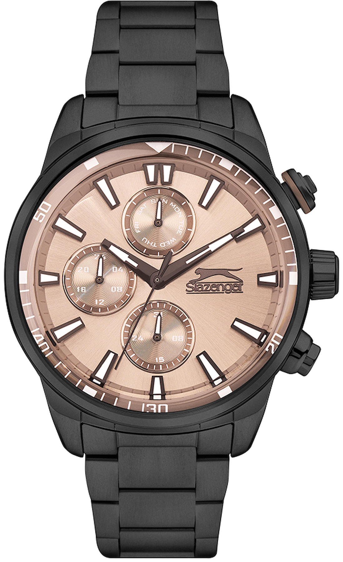 Slazenger SL.09.2272.2.04 Takvimli 45 mm Siyah Metal Kordon Analog Erkek Kol Saati
