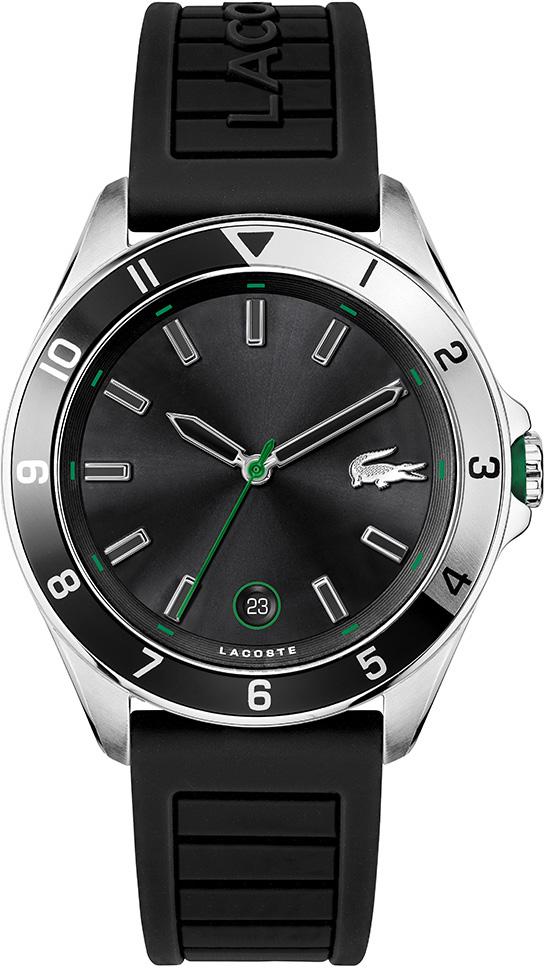 Lacoste LAC2011188 Takvimli 43 mm Siyah Silikon Kordon Analog Erkek Kol Saati