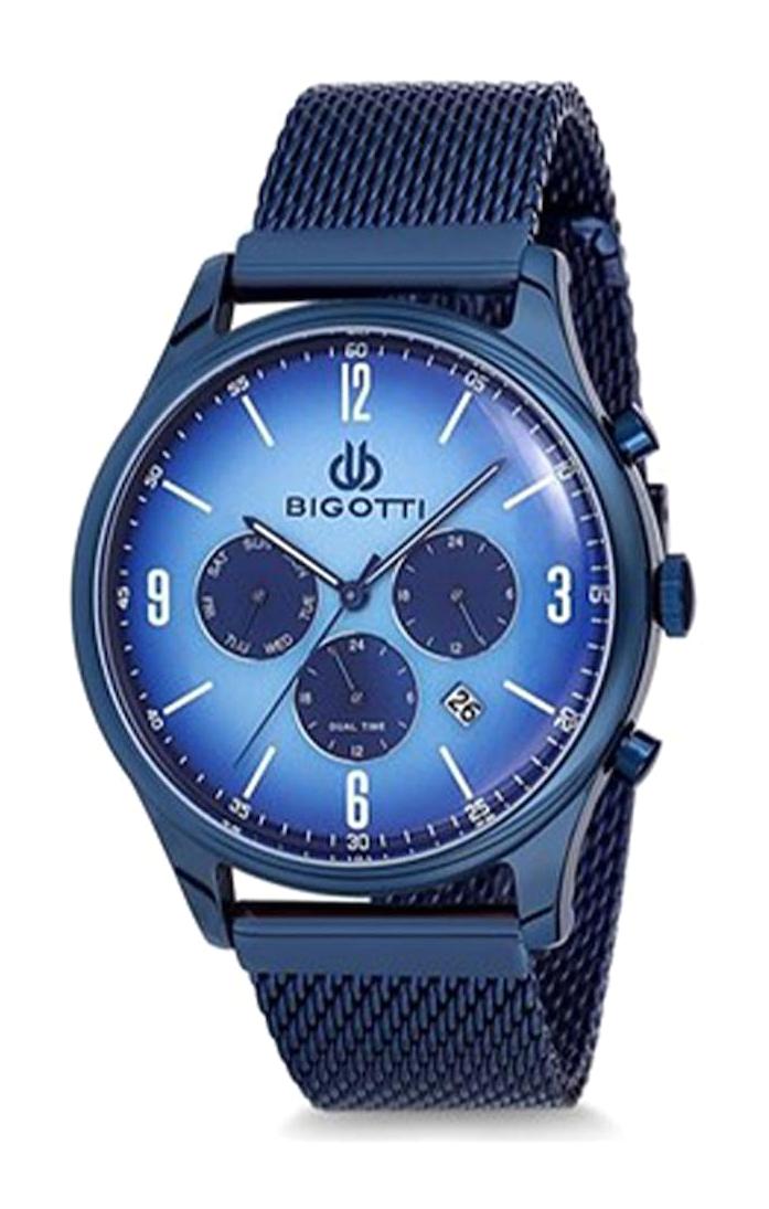 Bigotti BGT154-5 Takvimli 36 mm Lacivert Çelik-Hasır Kordon Analog Erkek Kol Saati