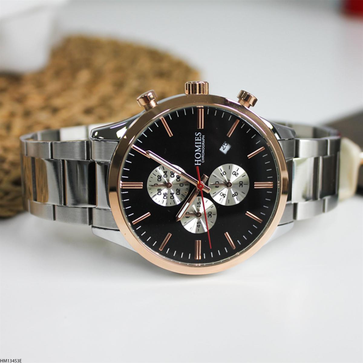 Homies HM13453E Pusulalı Takvimli Metal Kordon Analog Erkek Kol Saati