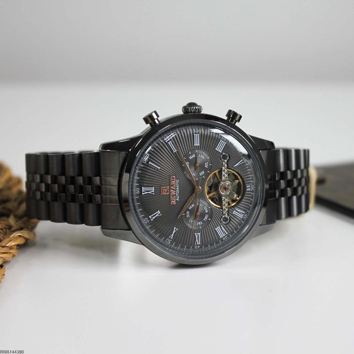 Reward RWA144380 Takvimli 44 mm Füme Çelik Kordon Analog Erkek Kol Saati