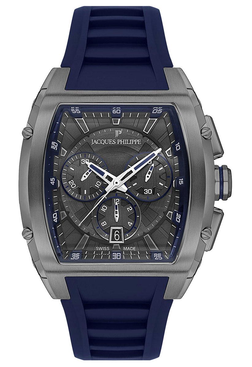 Jacques Philippe JPQGC468432 Pusulalı Takvimli 44 mm Lacivert Silikon Kordon Analog Erkek Kol Saati