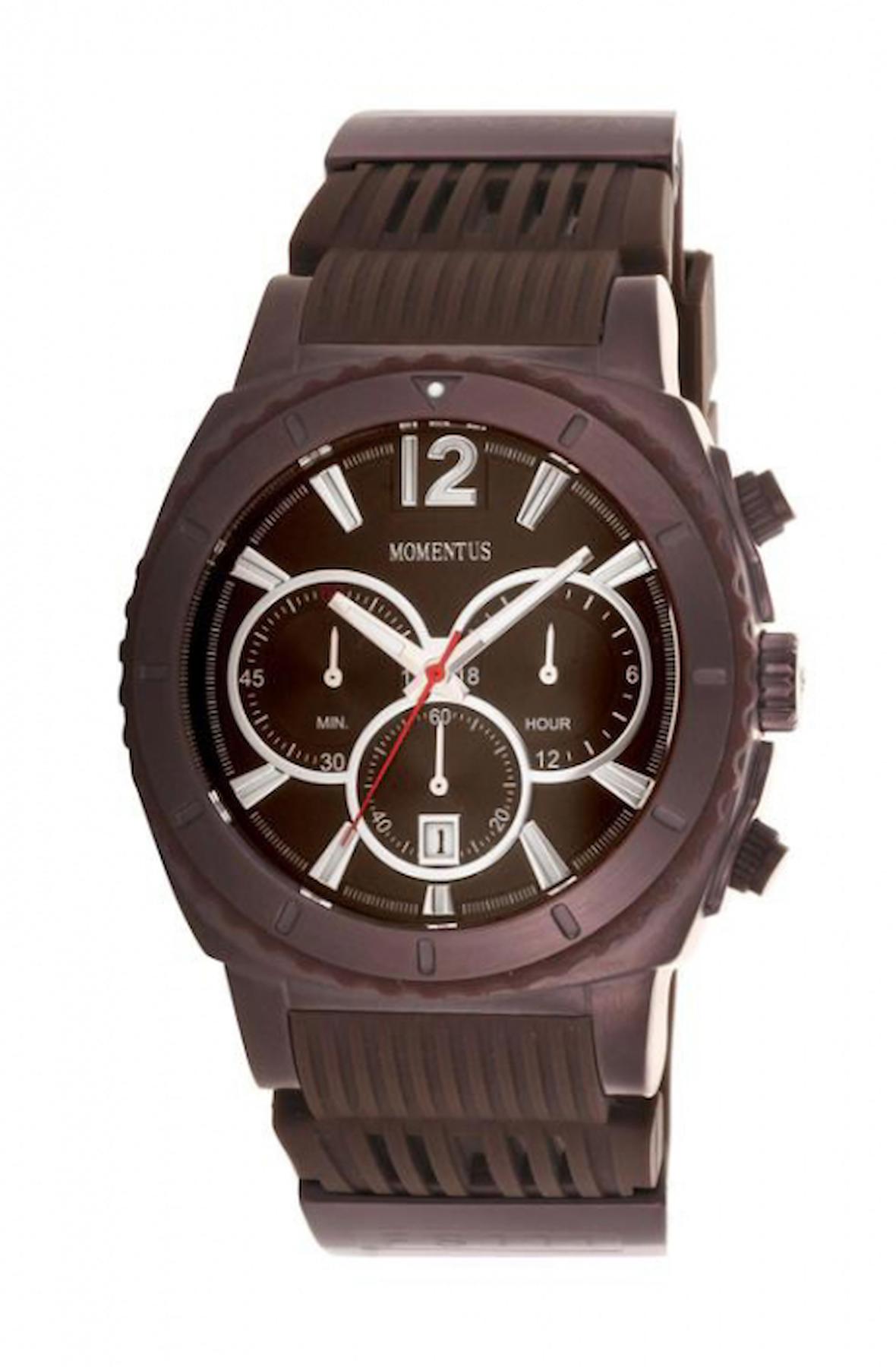 Momentus FS111F-06RB Takvimli 44 mm Kahverengi Silikon Kordon Analog Kol Saati
