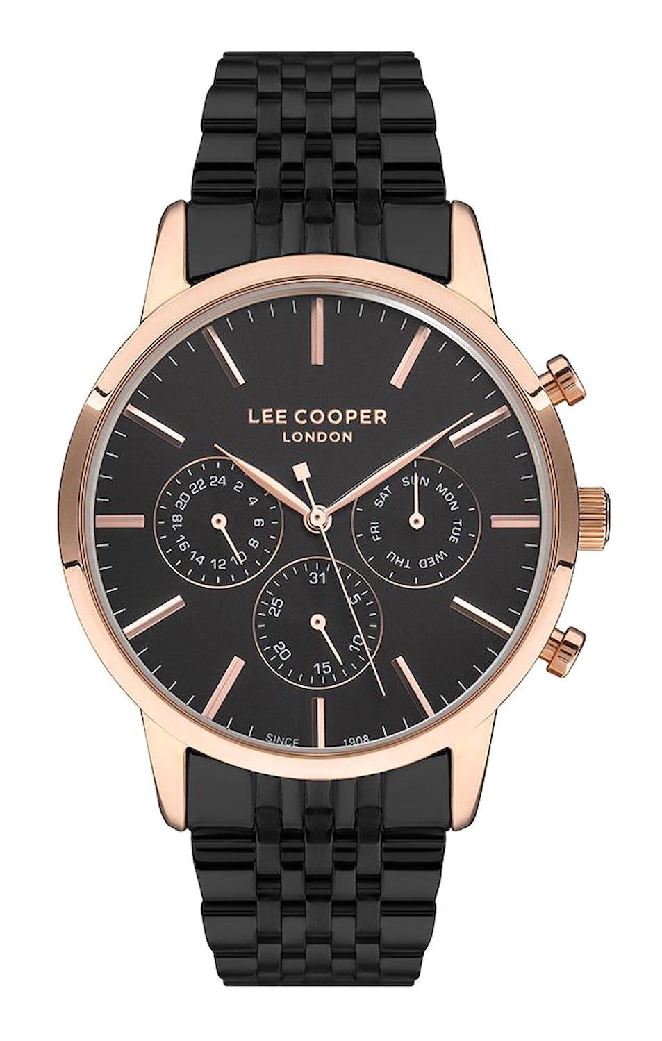 Lee Cooper LC07359.450-NM Takvimli 46 mm Siyah Silikon Kordon Analog Erkek Kol Saati