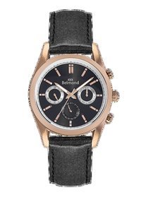 Belmond HRG620451 Takvimli 46 mm Siyah Deri Kordon Analog Erkek Kol Saati