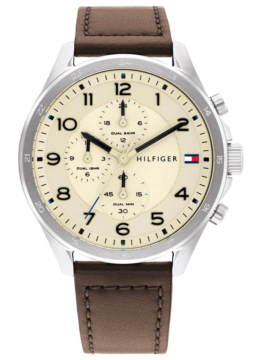 Tommy Hilfiger TH1792003 Takvimli 44 mm Kahverengi Deri Kordon Analog Erkek Kol Saati