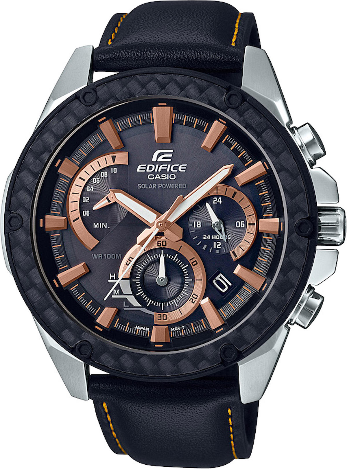 Casio EQS-910L-1A Takvimli 48.8 mm Siyah Deri Kordon Analog Kol Saati