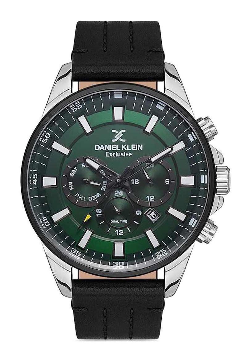 Daniel Klein DK101-DKE.1.10323-3 Takvimli 45 mm Siyah Deri Kordon Analog Erkek Kol Saati
