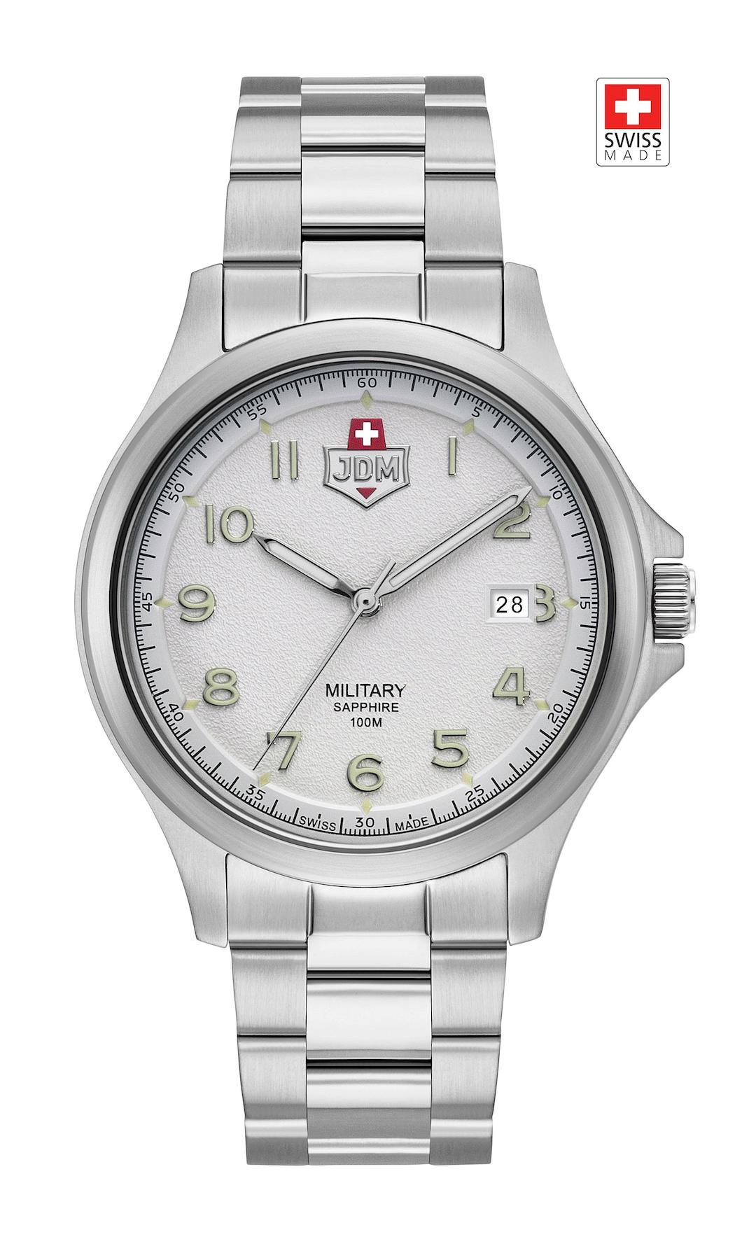 Jdm Military Sapphire JDM-WG015-01 Takvimli Çelik Kordon Analog Erkek Kol Saati