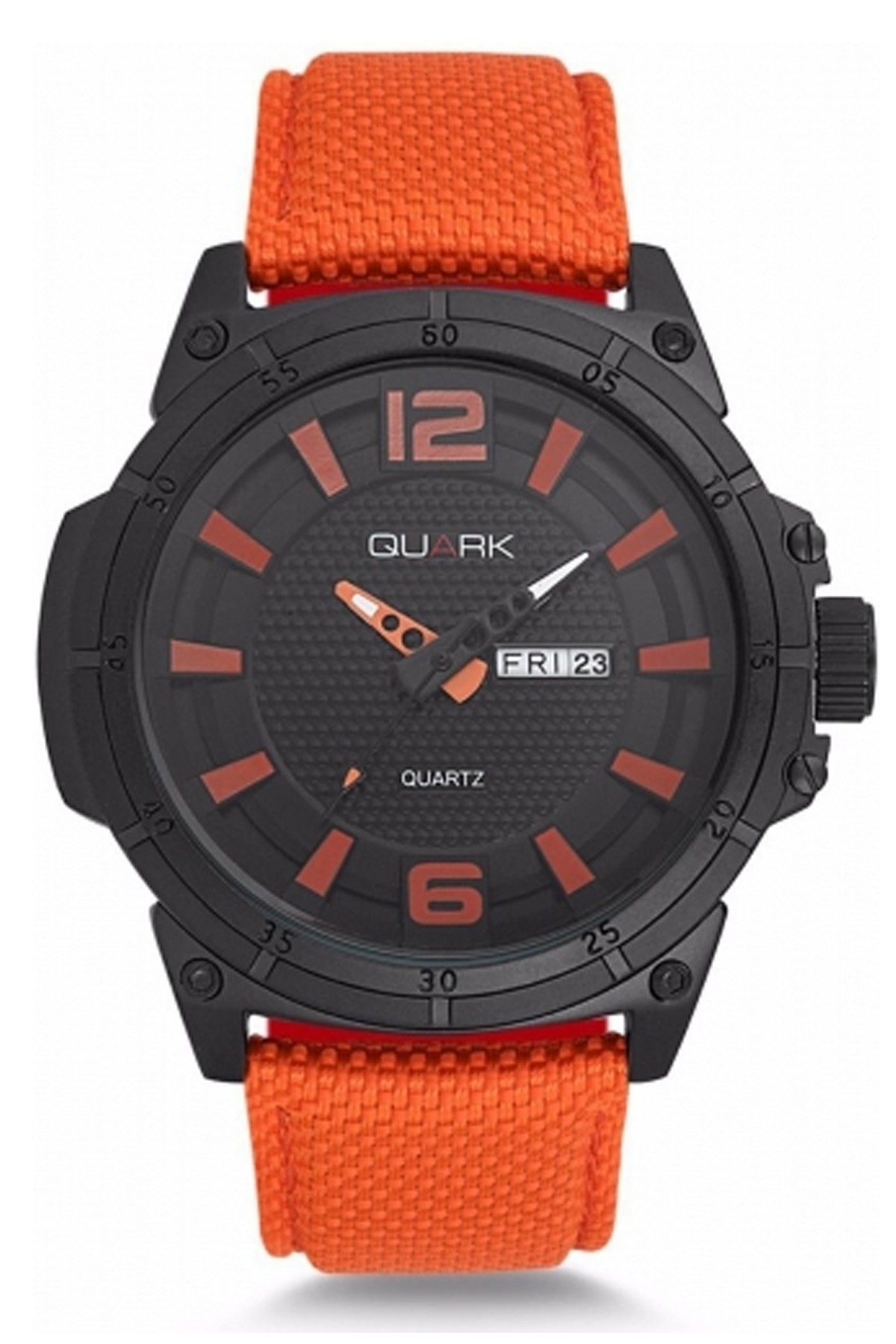 Quark QC-255WB-1A5 Takvimli 34 mm Turuncu Plastik Kordon Analog Kol Saati