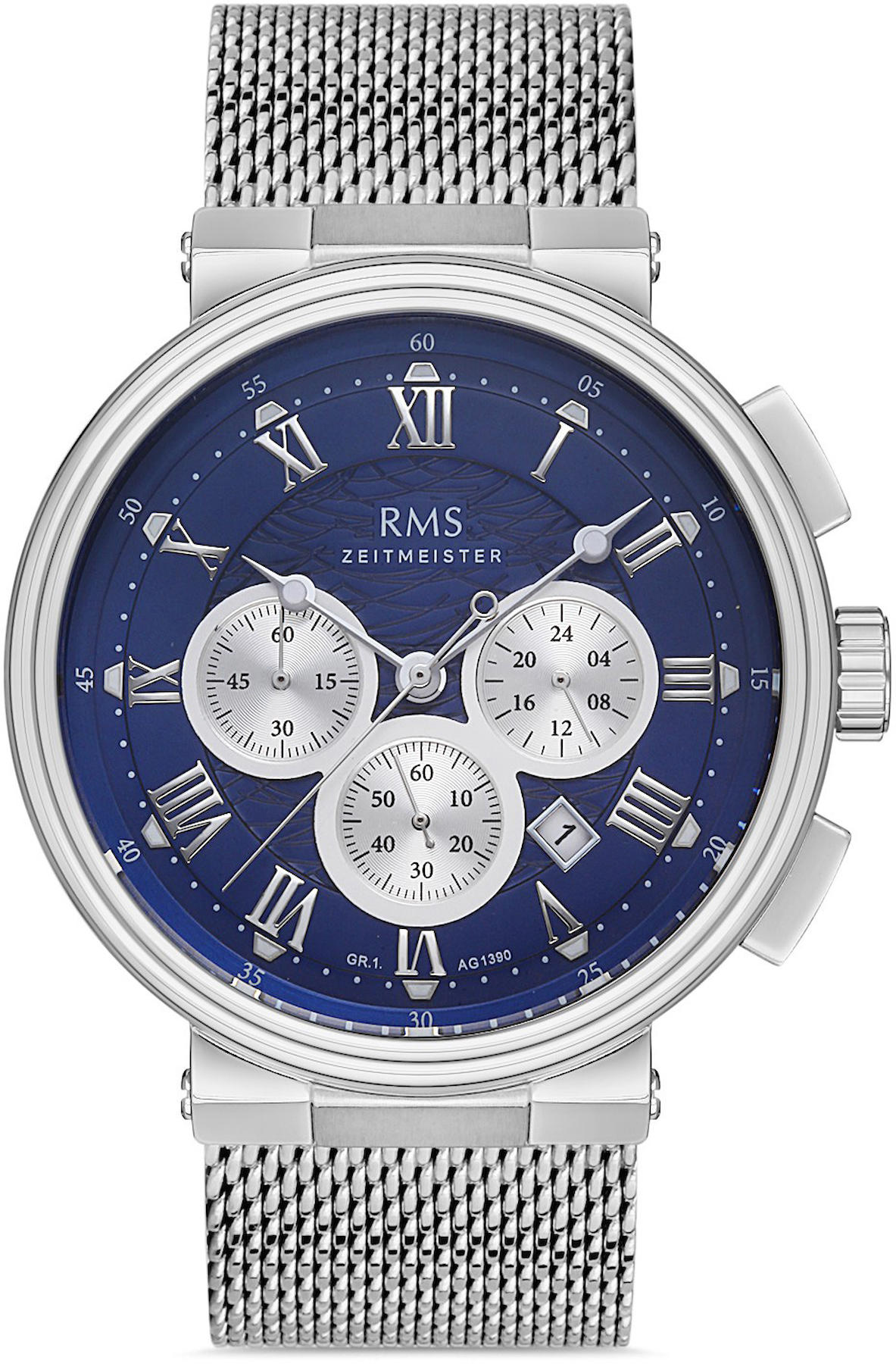Romanson GR.1.AG1390.08 Takvimli 43 mm Gri Hasır Kordon Analog Kol Saati