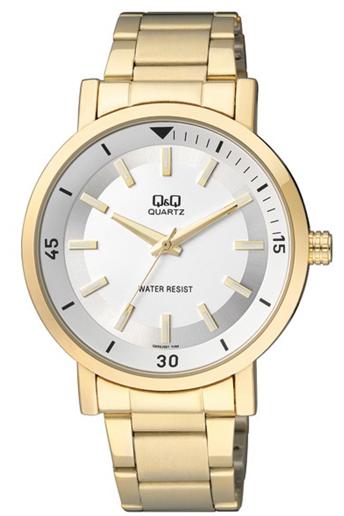 Q&Q 3G340 42 mm Altın Metal Kordon Analog Erkek Kol Saati