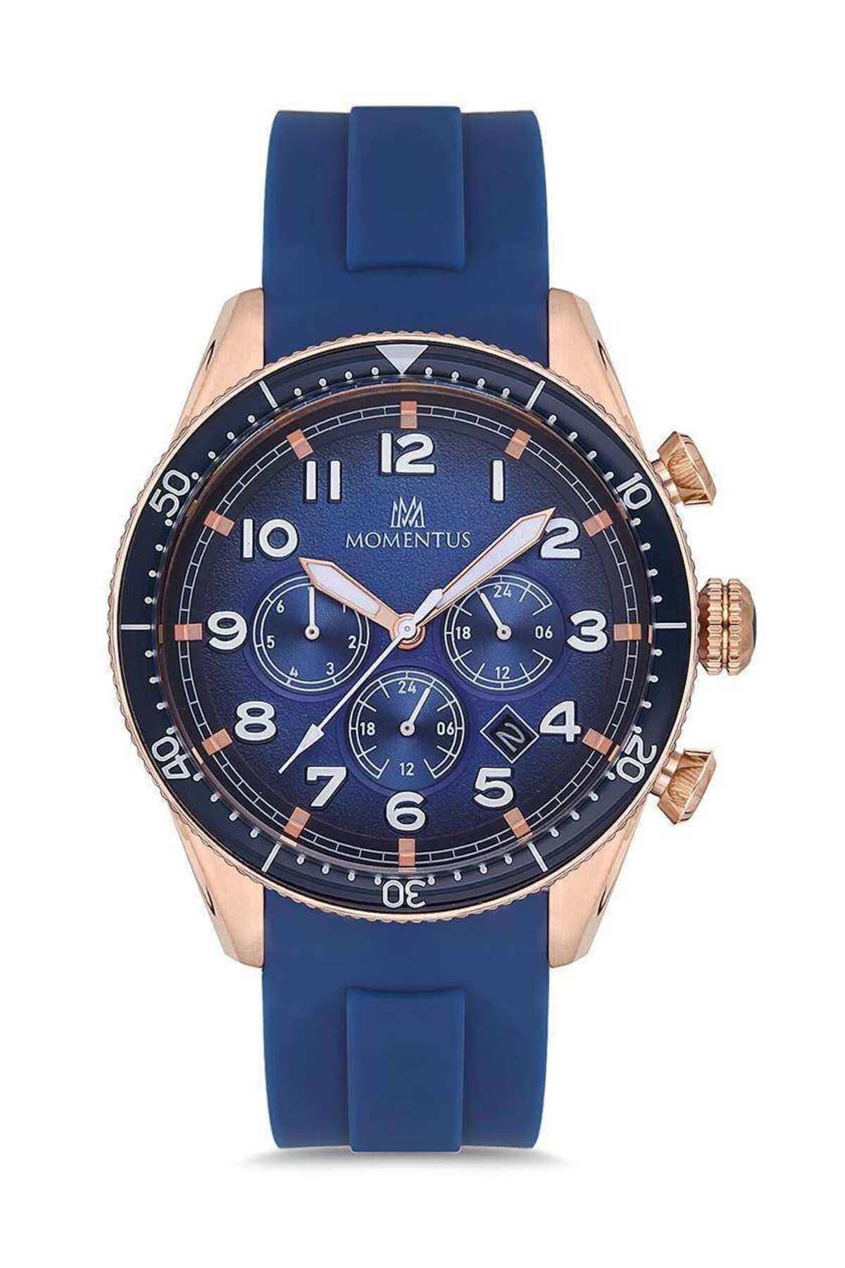 Momentus SC226T-11MR Takvimli 44 mm Lacivert Çelik Kordon Analog Erkek Kol Saati