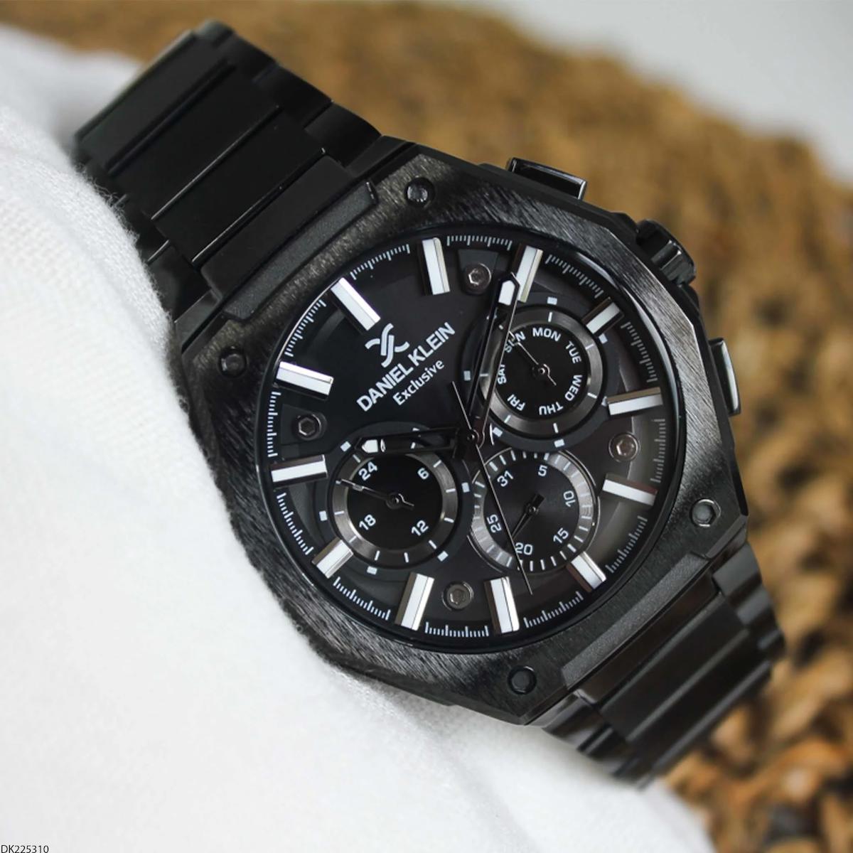Daniel Klein DK225310 Takvimli 43 mm Siyah Çelik Kordon Analog Erkek Kol Saati