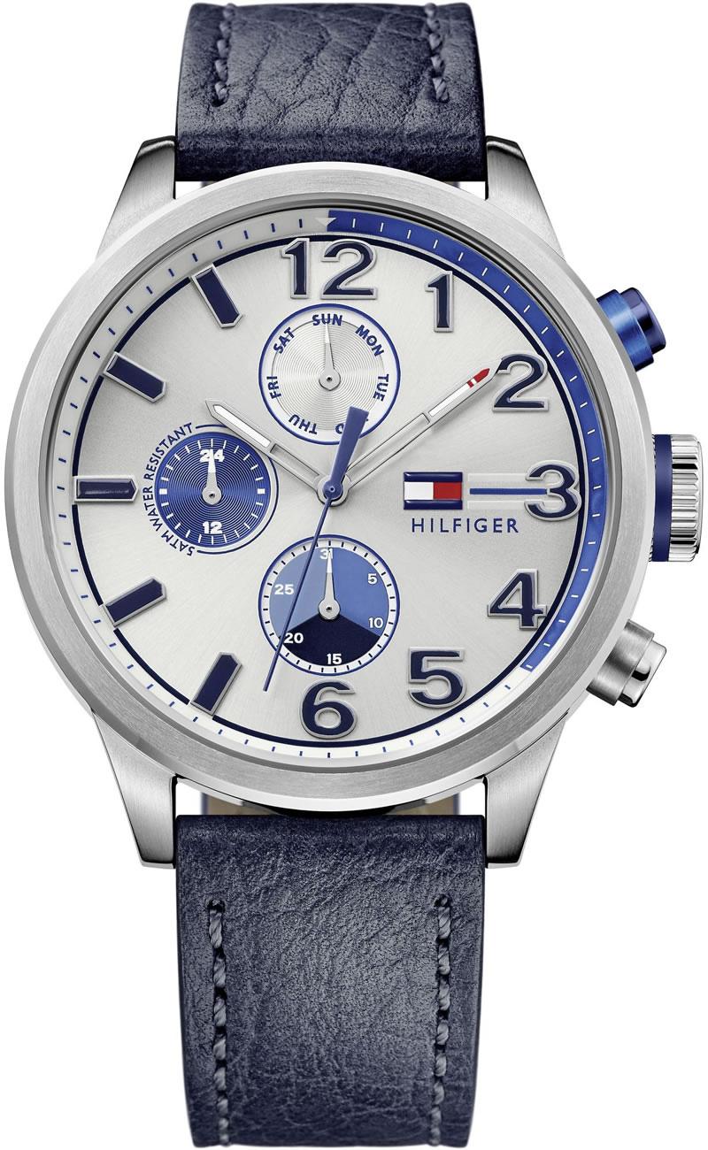 Tommy Hilfiger TH1791240 Takvimli 44 mm Lacivert Deri Kordon Analog Kol Saati