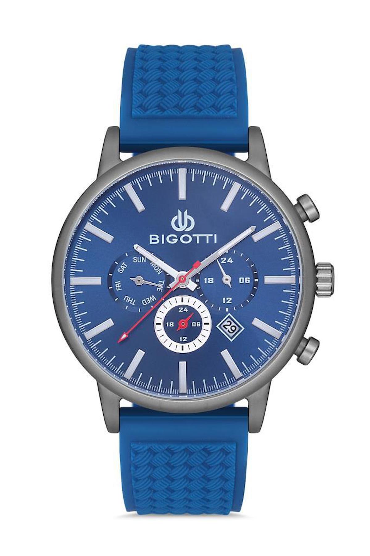 Bigotti BG.1.10149.2 Takvimli 44 mm Lacivert Silikon Kordon Analog Erkek Kol Saati