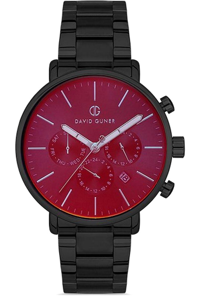 David Guner DG-8379GA-V3V Takvimli 42 mm Siyah Çelik Kordon Analog Kol Saati
