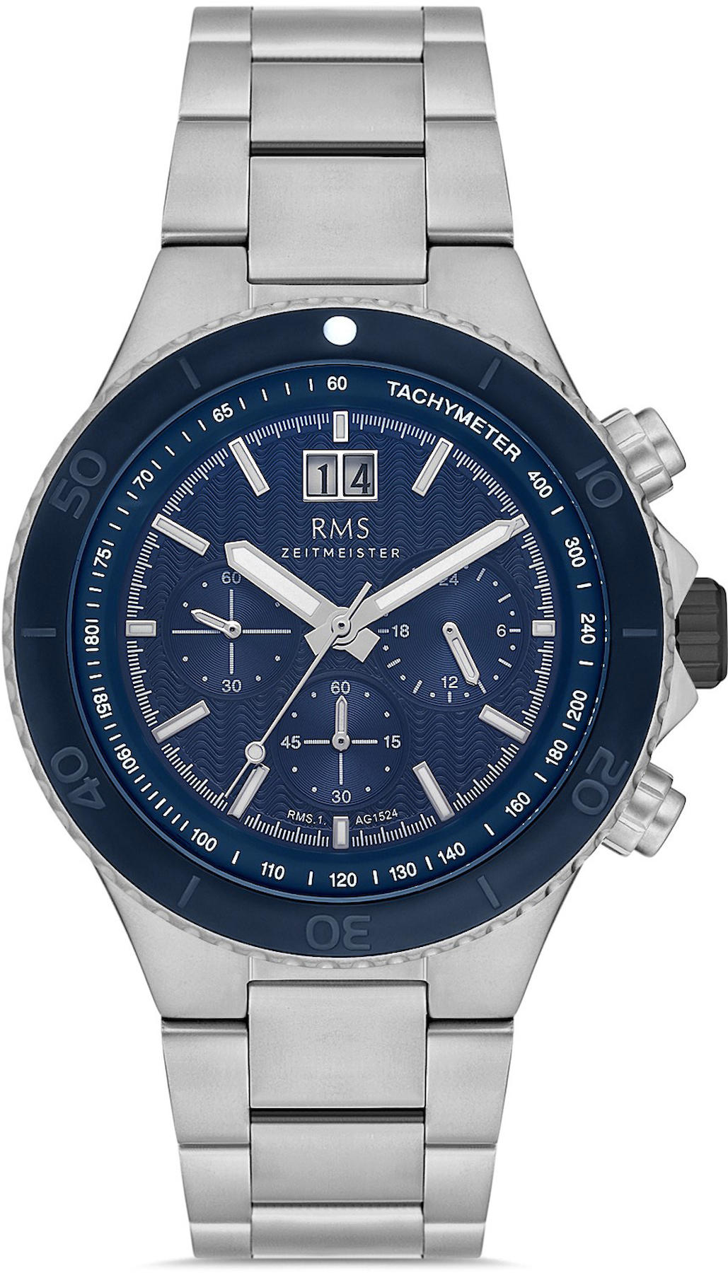 Romanson RMS.1.AG1524.03 Takvimli 44 mm Çelik Kordon Analog Kol Saati