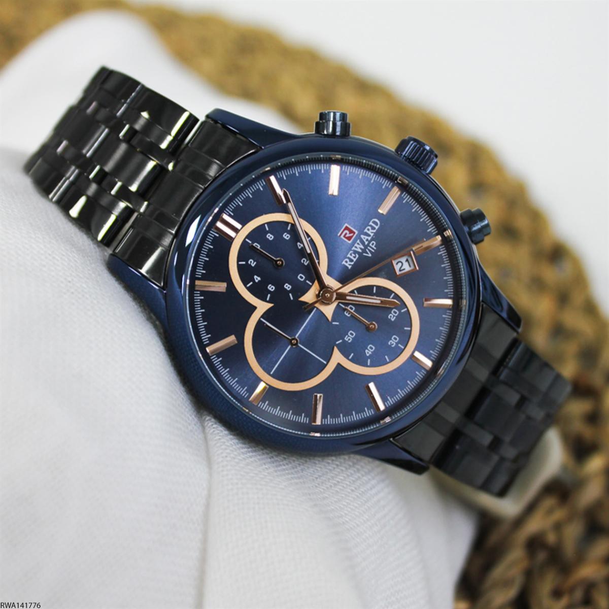 Reward RWA141776 Takvimli 44 mm Lacivert Metal Kordon Analog Erkek Kol Saati
