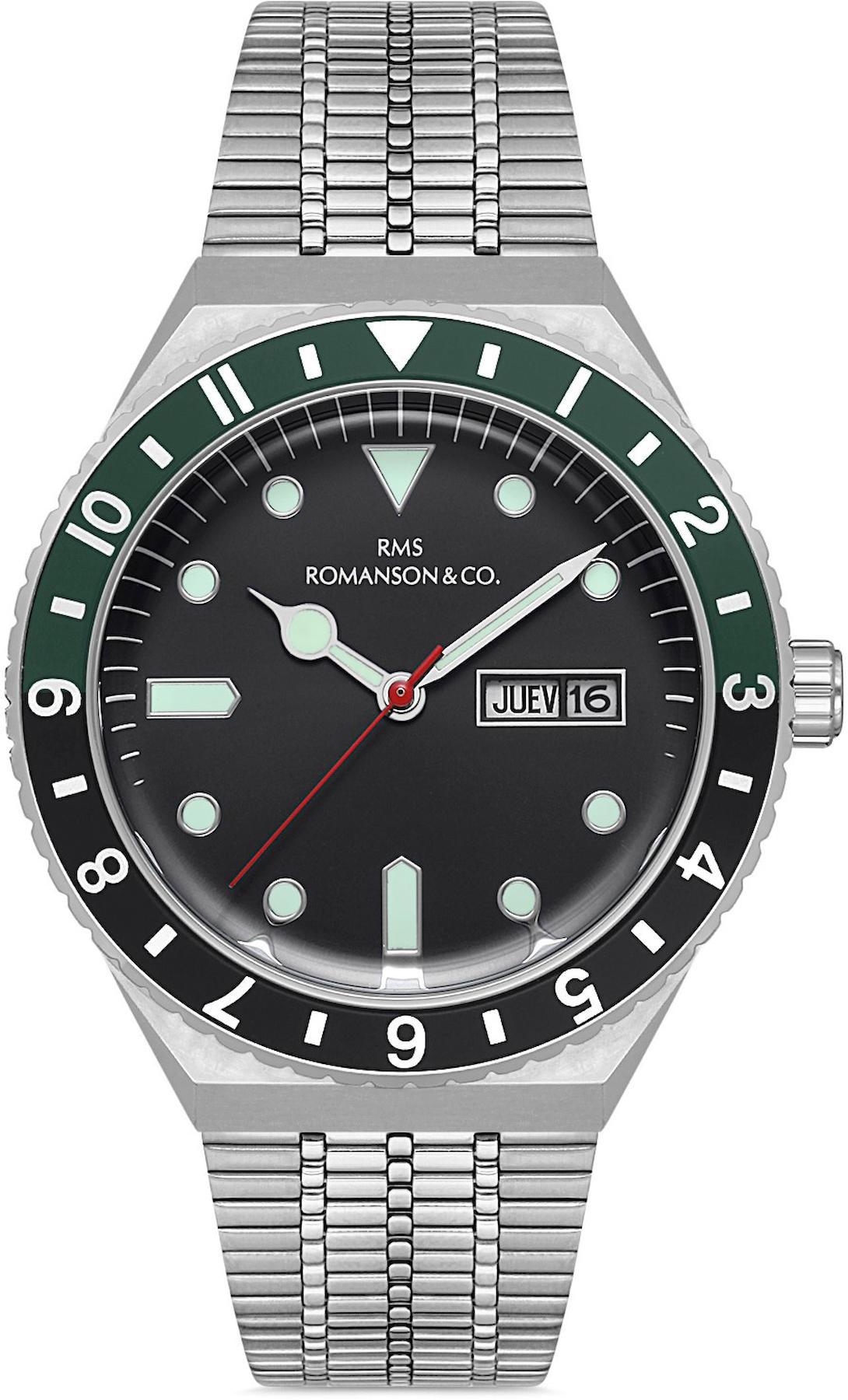 Romanson GR.1.AG1376.03 Takvimli 42 mm Çelik Kordon Analog Kol Saati