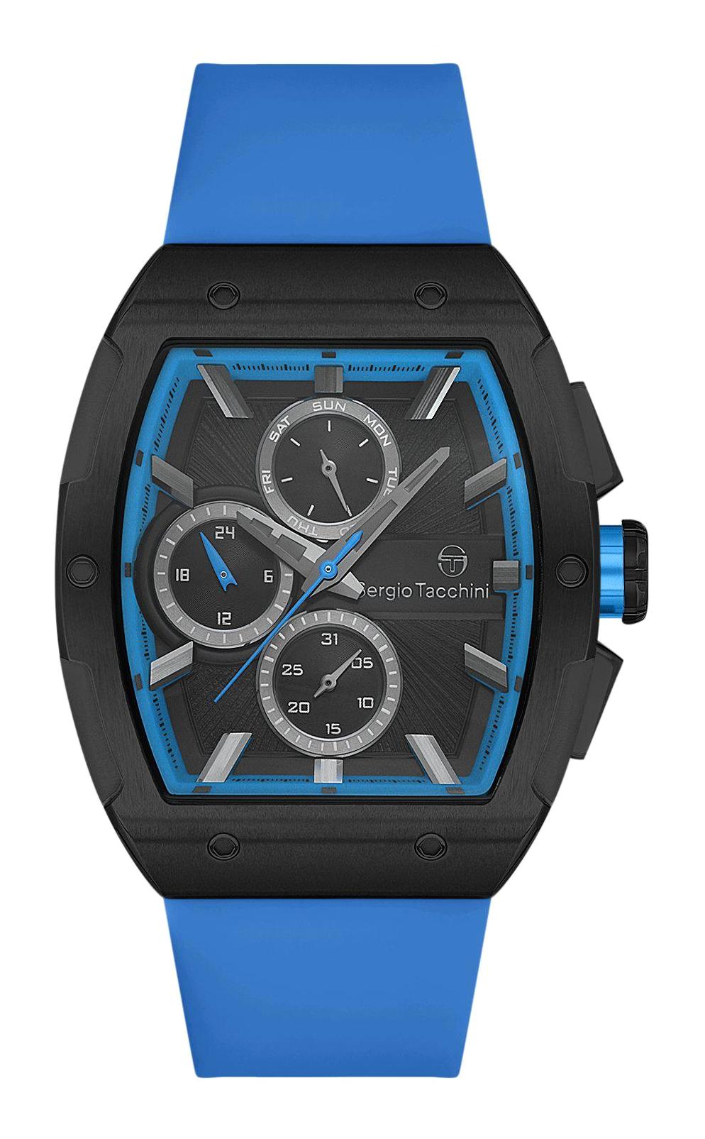 Sergio Tacchini ST.1.10417.3 Takvimli 44 mm Mavi Silikon Kordon Analog Erkek Kol Saati