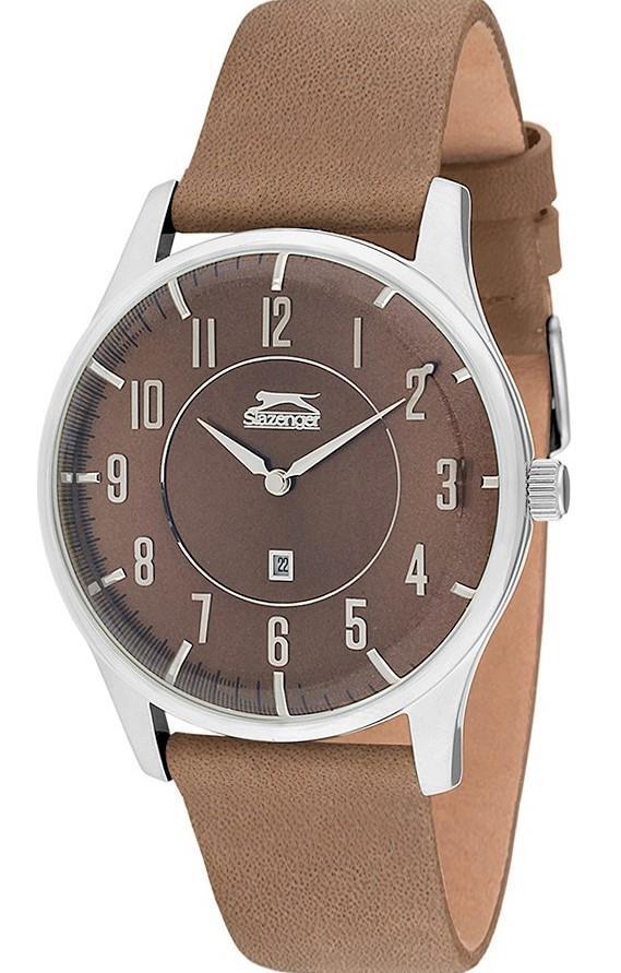 Slazenger SL.09.1242.1.03 Takvimli 42 mm Kahverengi Çelik Kordon Analog Erkek Kol Saati