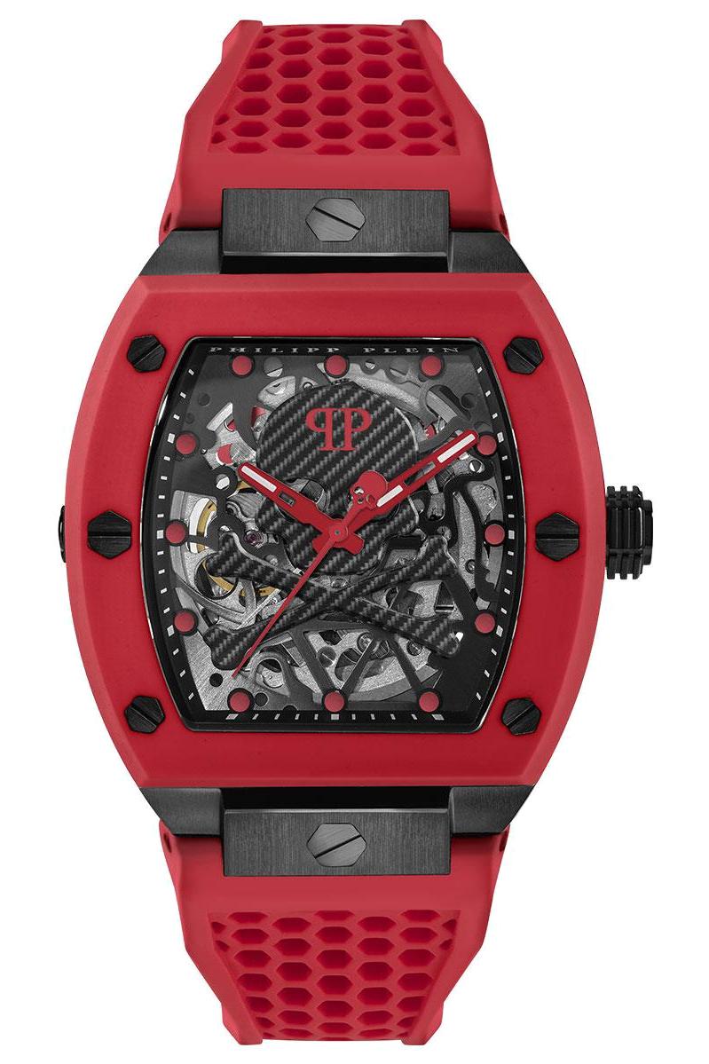 Philipp Plein PWBAA2224 Kırmızı Silikon Kordon Analog Erkek Kol Saati
