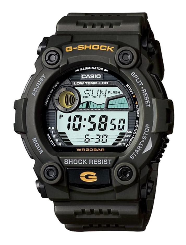 Casio G-7900-3DR Takvimli 50 mm Siyah Silikon Kordon Dijital Kol Saati