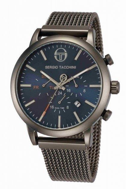 Sergio Tacchini ST.1.10085.2 Takvimli 45 mm Siyah Çelik Kordon Analog Erkek Kol Saati