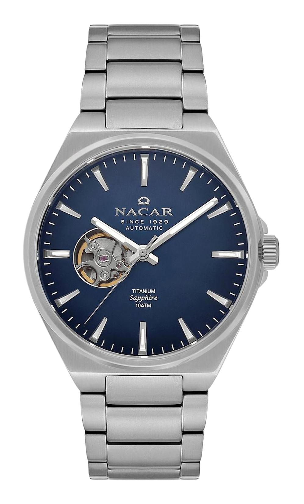 Nacar 33258378ALM Takvimli 44 mm Çelik Kordon Analog Kol Saati