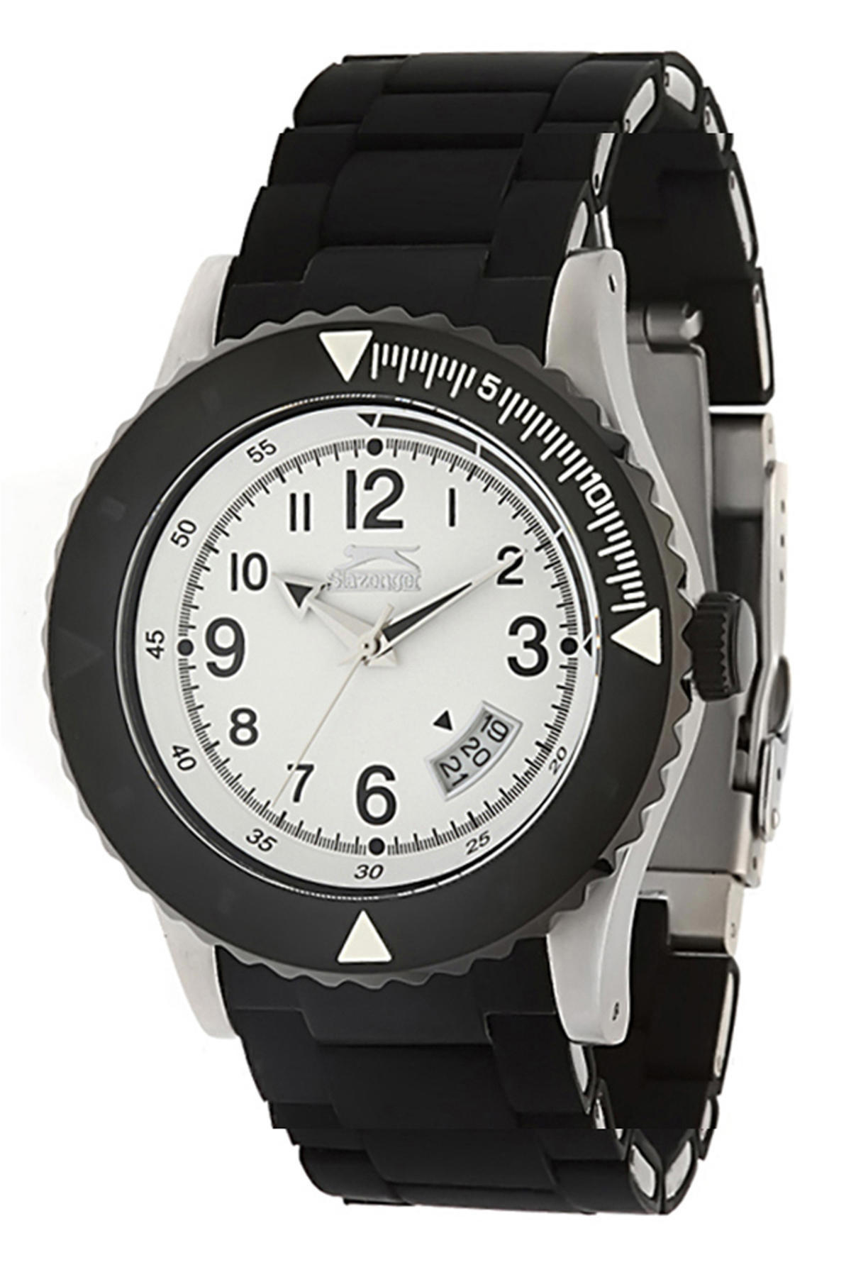 Slazenger SL.762.04 Takvimli 41 mm Siyah Silikon Kordon Analog Erkek Kol Saati