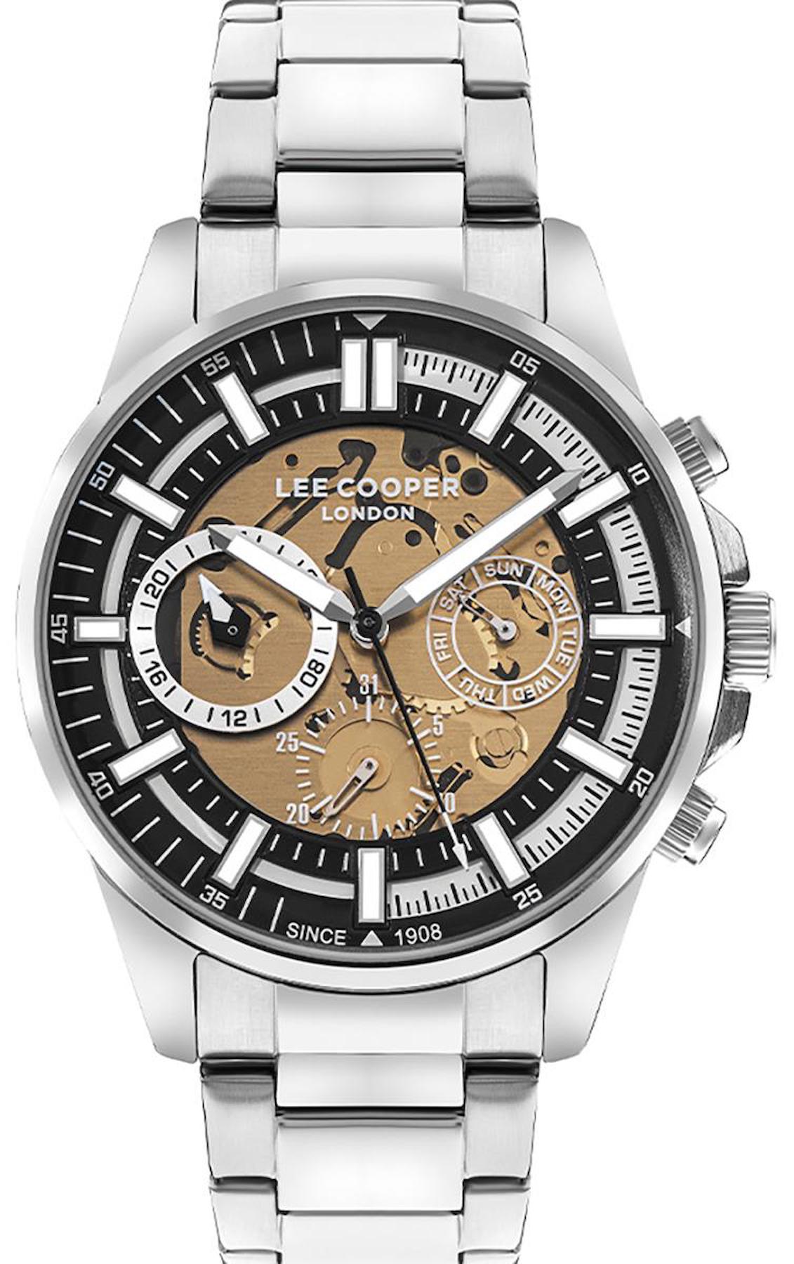 Lee Cooper LC07817.310 Takvimli 45 mm Metal Kordon Analog Erkek Kol Saati