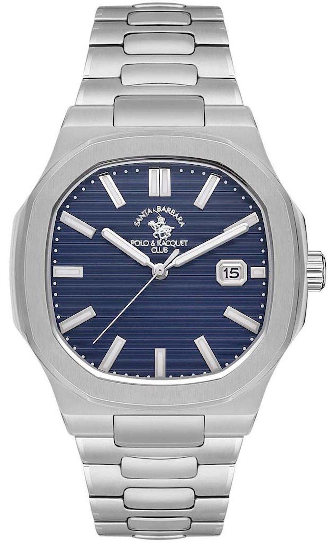 Santa Barbara Polo & Racquet Club SB.1.10450.3 Takvimli 43 mm Çelik Kordon Analog Erkek Kol Saati