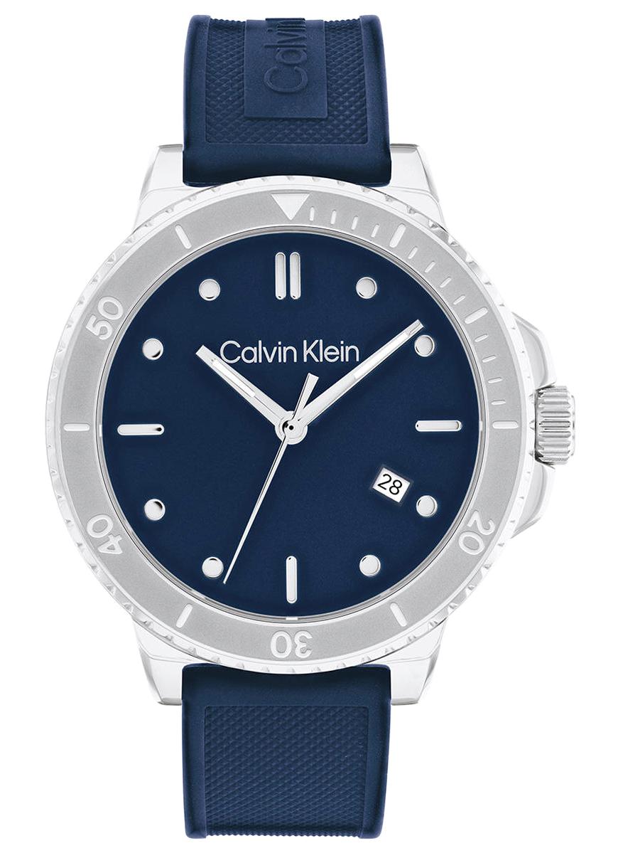 Calvin Klein CK25200206 Takvimli 44 mm Mavi Silikon Kordon Analog Erkek Kol Saati